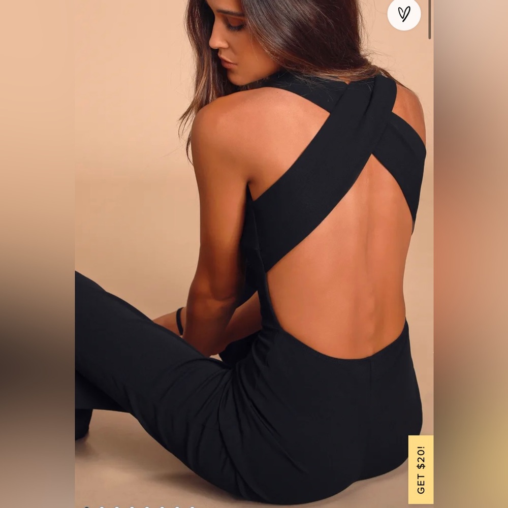 Lulus backless black jumpsuit - stunning!